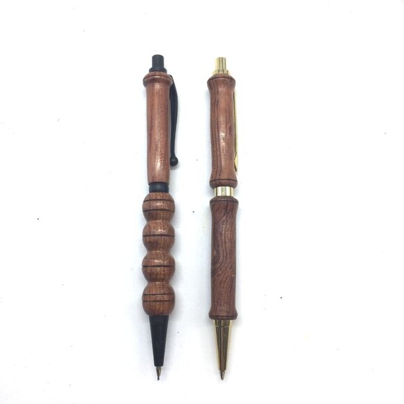 Handcrafted Wooden Mechanical Pencil Set With Brass Accents - Picture 2 of 8